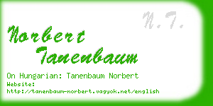 norbert tanenbaum business card